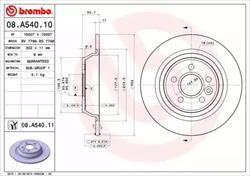 Диск гальмівний Brembo 08A54010