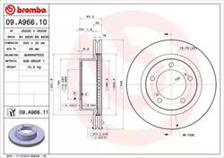 Диск гальмівний Brembo 09A96610
