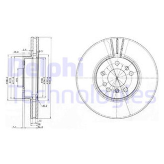 Диск гальмівний Delphi BG3628