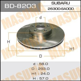 Диск гальмівний Masuma BD8203