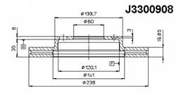 Диск гальмівний Nipparts J3300908
