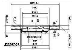 Диск гальмівний Nipparts J3305026