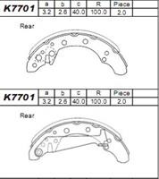 Колодки гальмівні, комплект Asimco K7701