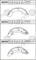 Колодки гальмівні, комплект Asimco K9701