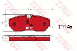 Колодки гальмівні, комплект TRW GDB1631DTE