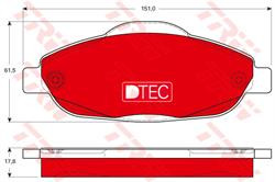 Колодки гальмівні, комплект TRW GDB1761DTE