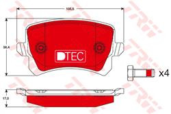 Колодки гальмівні, комплект TRW GDB1763DTE