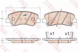 Колодки гальмівні, комплект TRW GDB3548