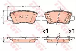 Колодки гальмівні, комплект TRW GDB3594