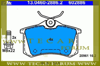 Колодки гальмівні, комплект VAG 8E0698451E
