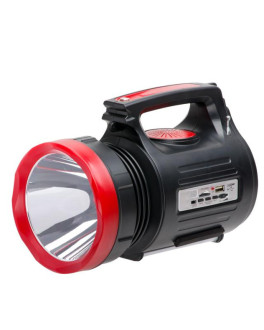 Ліхтар діодний 1 super LED 5W+ 22 SMD 220В, АКБ, FM-радіо, CardReader, сонячна бат., ремінь на плече Intertool LB0104