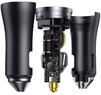 Зарядний пристрій від прикурювача 2USB Type-C PD