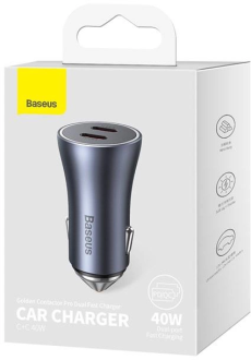 Зарядний пристрій від прикурювача 2USB Type-C PD