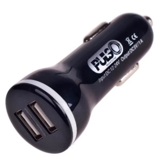 Зарядний пристрій для телефонів/планшетів від прикурювача VITOL Зарядний автомобільний пристрій прикурювач 2-USB 12V-24V 5V 2,4A  чорний C2023BK