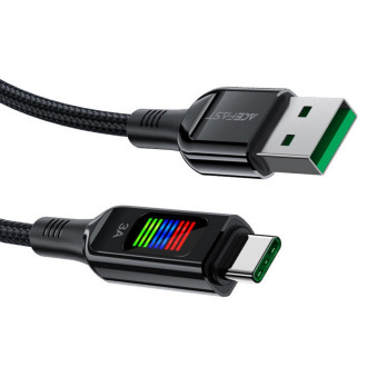 Кабель ACEFAST C7-04 USB to Type-C 3A, 1.2m, nylon, zinc connectors, LED, Black