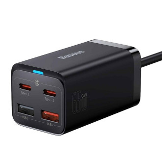 Мережевий зарядний пристрій Baseus GaN3 Pro Desktop Fast Charger 2C+2U 65W (Cable Type-C to Type-C 100W(20V/5A) 1m) Black