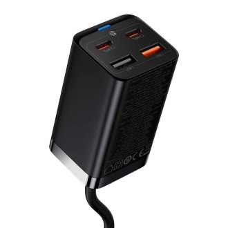 Мережевий зарядний пристрій Baseus GaN3 Pro Desktop Fast Charger 2C+2U 65W (Cable Type-C to Type-C 100W(20V/5A) 1m) Black