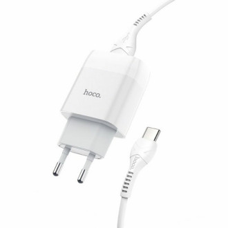 Мережевий зарядний пристрій HOCO C72A Glorious single port charger set(Type-C) White