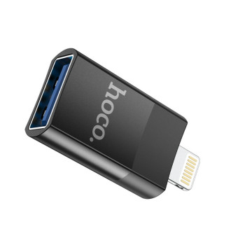 Кабель-перехiдник HOCO UA17 iP Male to USB female USB2.0 adapter Black