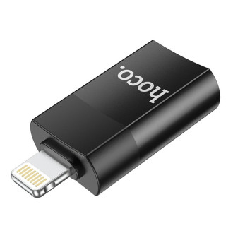 Кабель-перехiдник HOCO UA17 iP Male to USB female USB2.0 adapter Black