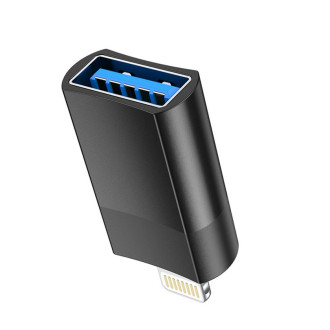 Кабель-перехiдник HOCO UA17 iP Male to USB female USB2.0 adapter Black