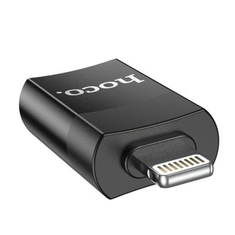 Кабель-перехiдник HOCO UA17 iP Male to USB female USB2.0 adapter Black