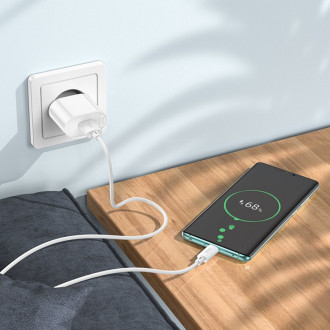 Зарядний пристрій для телефонів/планшетів від мережі Hoco Мережевий зарядний пристрій HOCO C109A Fighter single port QC3.0 charger set 18W White 6931474784810