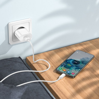 Зарядний пристрій для телефонів/планшетів від мережі Hoco Мережевий зарядний пристрій HOCO C109A Fighter single port QC3.0 charger set(Micro) White 6931474784827