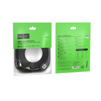 Кабель для заряджання телефонів/планшетів Hoco Кабель HOCO US07 General pure copper flat network cable(L=10M) Black 6931474780713