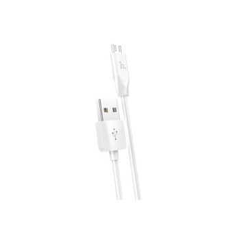 Кабель HOCO X1 USB to Micro  2.4A, 1m, PVC, PVC connectors, White