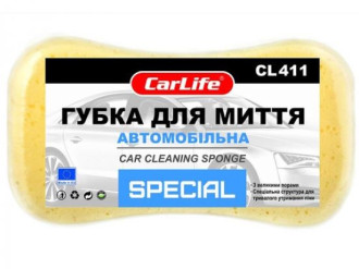 Губка 22х12х6 фігурна середня з великими порами  в упаковці  CarLife