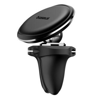 Тримач для мобiльного Baseus Magnetic Air Vent Car Mount Holder with cable clip Black Baseus SUGX020001