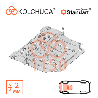 Захист двигуна Toyota Yaris Cross 2022- Kolchuga Standart (1.1150)