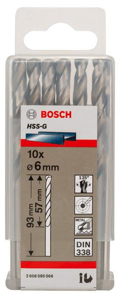 BOSCH Свердло по металу ц/х 6.0 х 57/93 мм