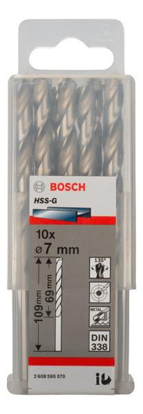 BOSCH Свердло по металу ц/х 7.0 х 69/109 мм