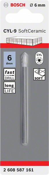 Bosch Свердло з кераміки Bosch CYL-9 6x80 мм.