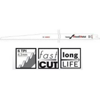 Bosch Пильне полотно Bosch Heavy for Wood and Metal S 1411 DF 5шт