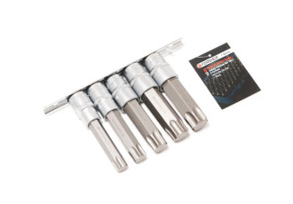 FORSAGE Набір головок-біт 5ін. 1/2" Torx 6-лучових (Т60, Т70, Т80, Т90, Т100; L-100мм) на планці Forsage F-40914L