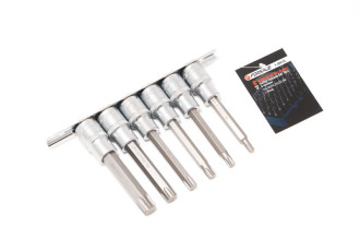 FORSAGE Набір головок-біт 6ін. 1/2" Torx 6-лучових (Т30, Т40, Т45, Т50, Т55, Т60, L-100мм) на планці Forsage F-40913L