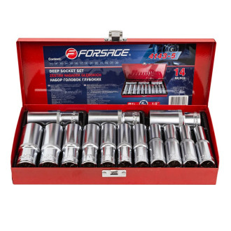 FORSAGE Набір головок глибоких 1/2" 6гр. 14ін. (11-17,19,21-24,27,30) Forsage F-4143-5