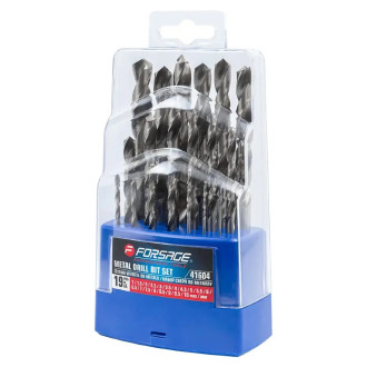 FORSAGE Набір свердлів по металу 19 предметів (1-10 мм, крок 0.5 мм, у пластиковому футлярі) Forsage F-41604
