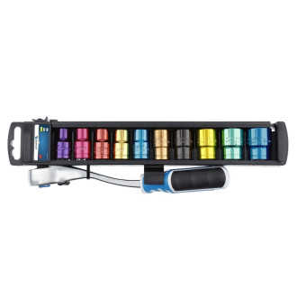 HOEGERT Набір кольорових торцевих голівок 1/2". з тріскачкою 72 зубці HOEGERT 10 - 24 (HT1R382)