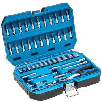 HOEGERT Набір торцевих голівок та аксесуарів 1/4" в пластиковому кейсі HOEGERT 46 (HT1R416)