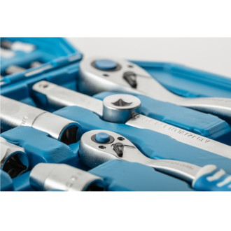 Набір торцевих голівок 1/2", 1/4" та аксесуарів в пластиковому кейсі HOEGERT 94 (HT1R426)