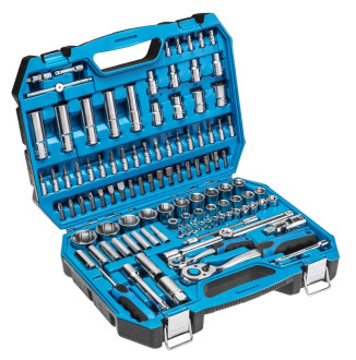 HOEGERT Набір торцевих голівок та аксесуарів 1/2", 1/4" в пластиковому кейсі HOEGERT 112 (HT1R432)