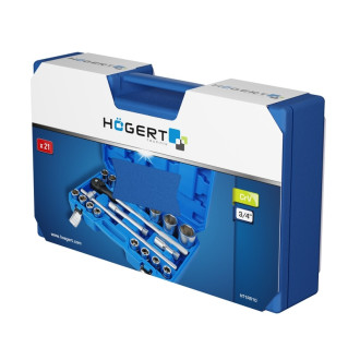 Набір голівок торцевих та аксесуарів в пластиковому кейсі HOEGERT 19 - 50 (HT1R510)
