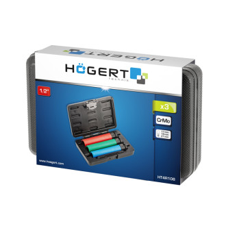 Набір довгих голівок ударних для легкосплавних дисків, 3 шт. HOEGERT 17 - 21 (HT4R106)