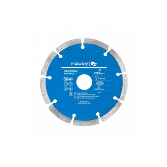 HOEGERT Диск алмазний сегментний по асфальту, бетону, керамиці HOEGERT 230 (HT6D752)
