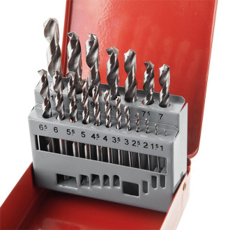 Набір свердел по металу INTERTOOL HSS, 19 шт. (1,0-10,0 мм)