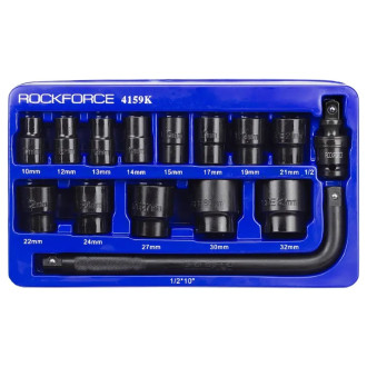 ROCKFORCE Набір ударних головок 15 предметів, 1/2", 6-гр. у ложементі RockForce RF-4159K